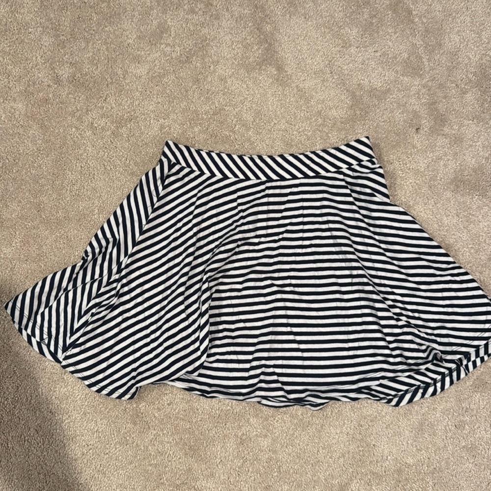 Flare Jersey Knit Striped Skirt